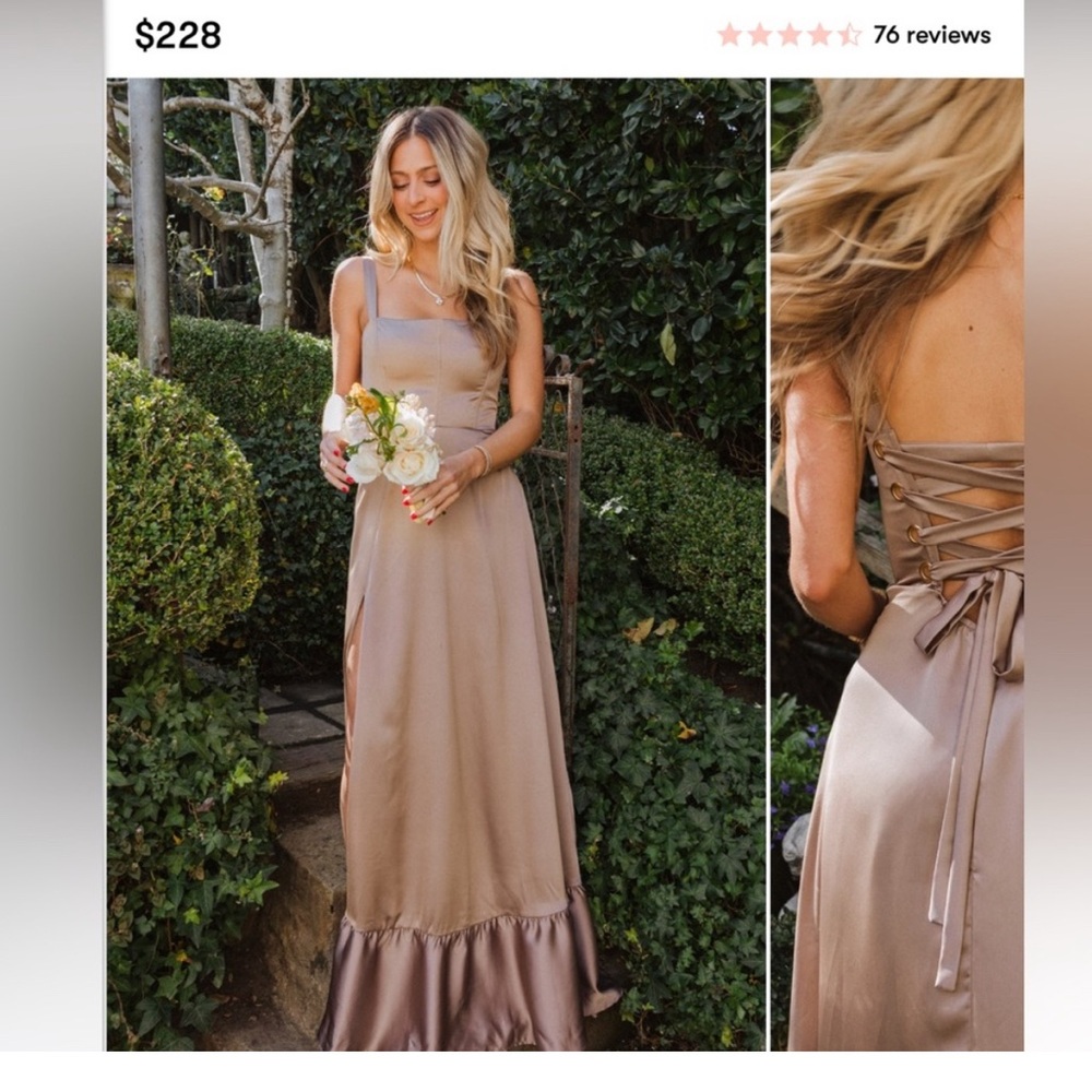 Show Me Your MuMu Taupe Maxi Dress